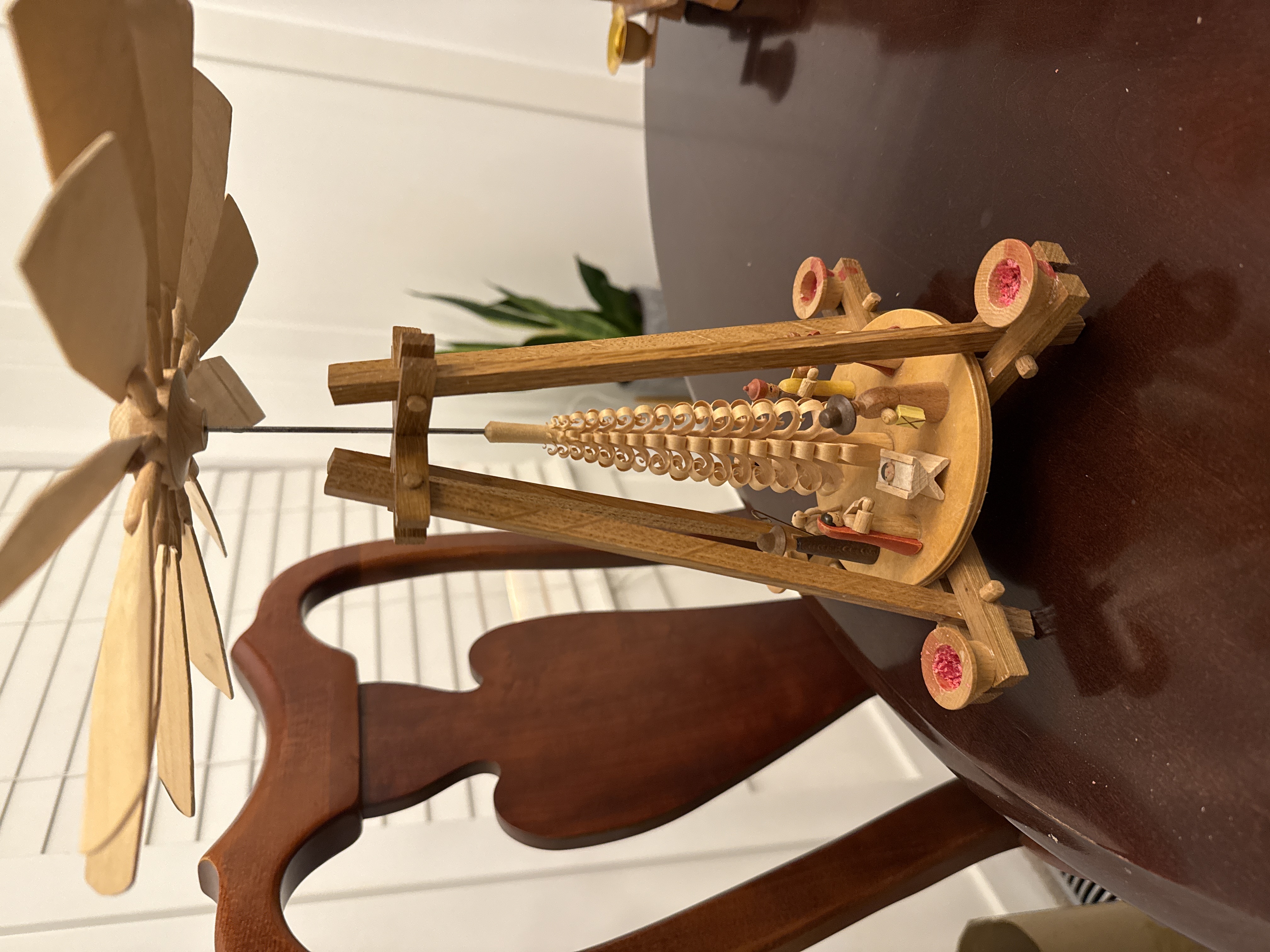 Wooden windmill nativity