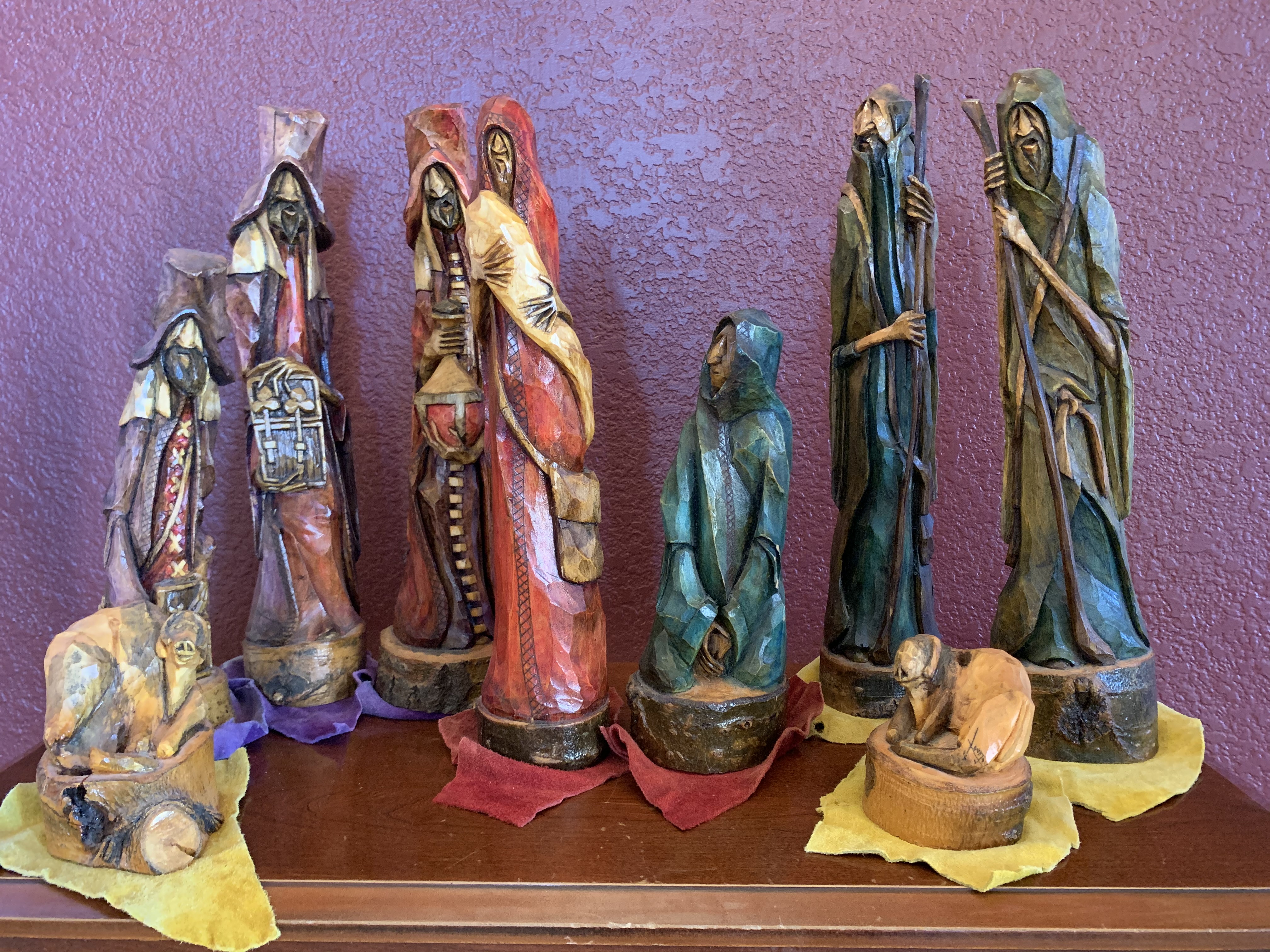 Hand carved Aspen Nativity